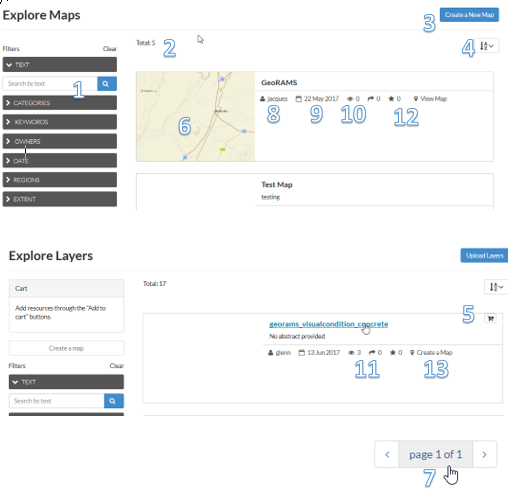Explore pages — Help documentation